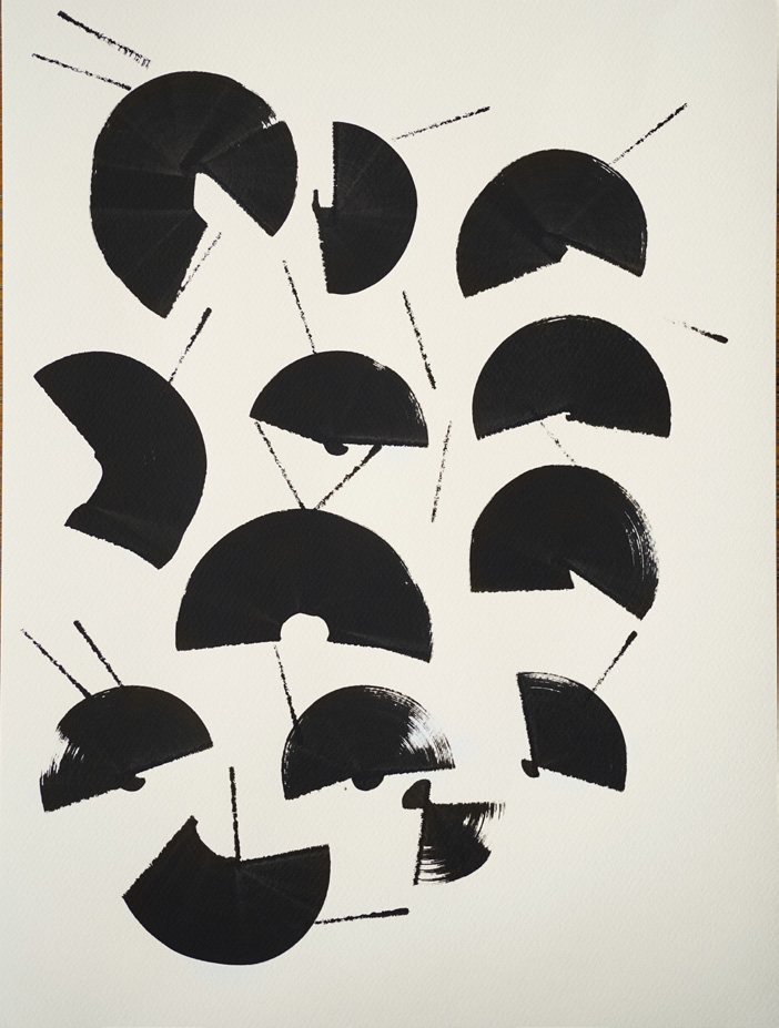 Black flowers and stems