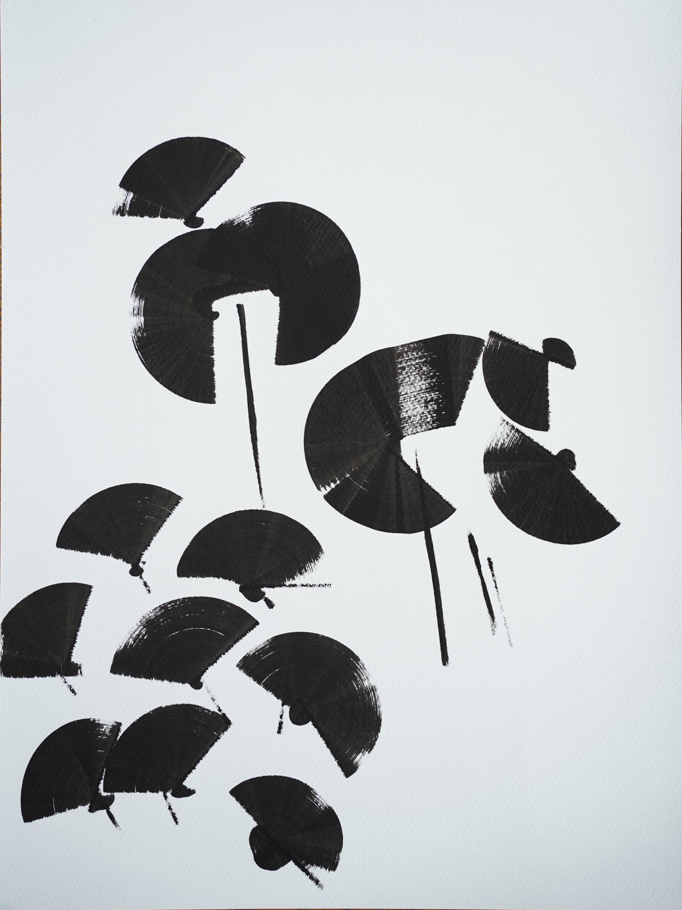 Series 0015, black ink on white paper by Mohammed Ismail