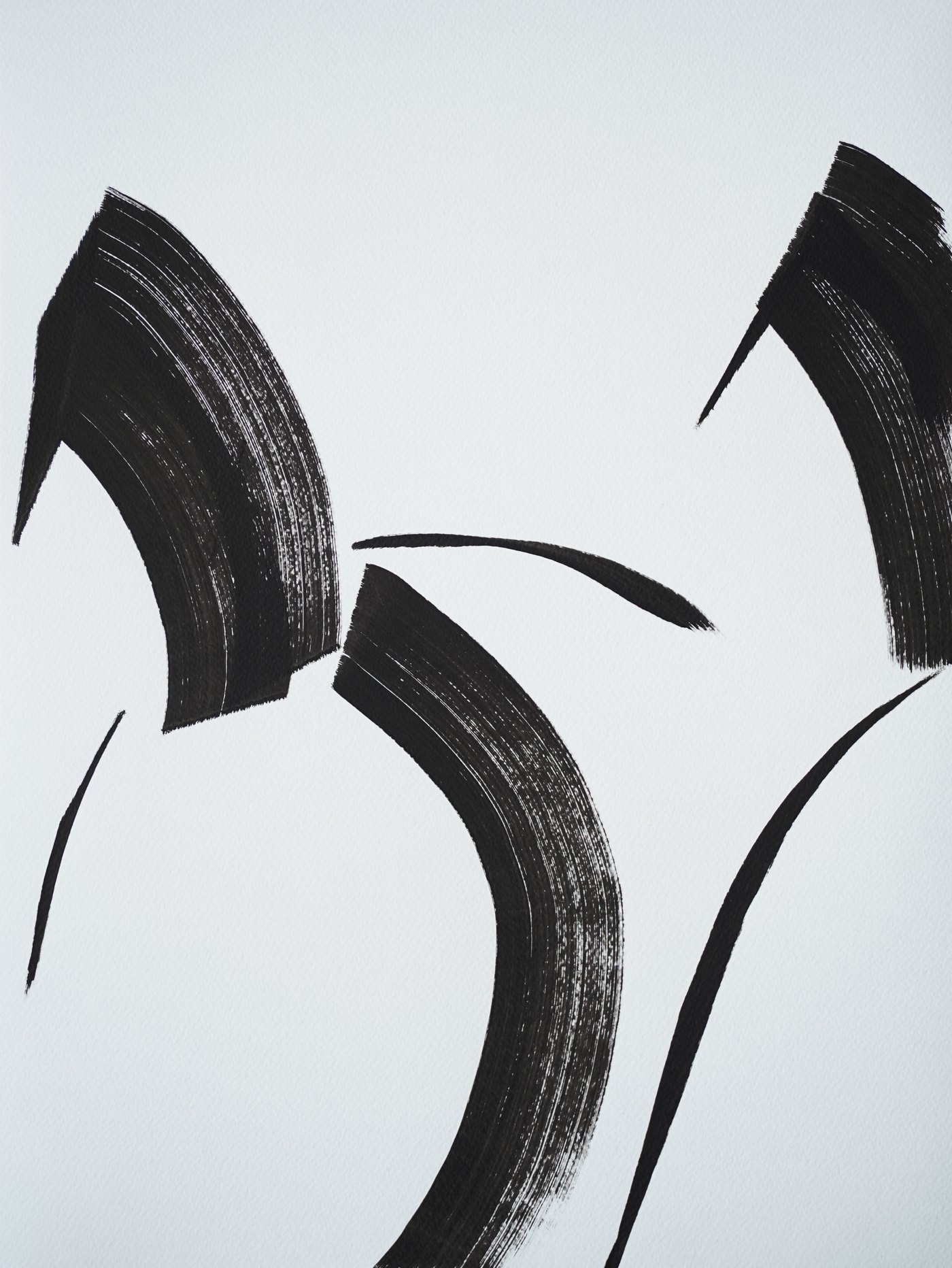 Series 0018, black ink on white paper by Mohammed Ismail