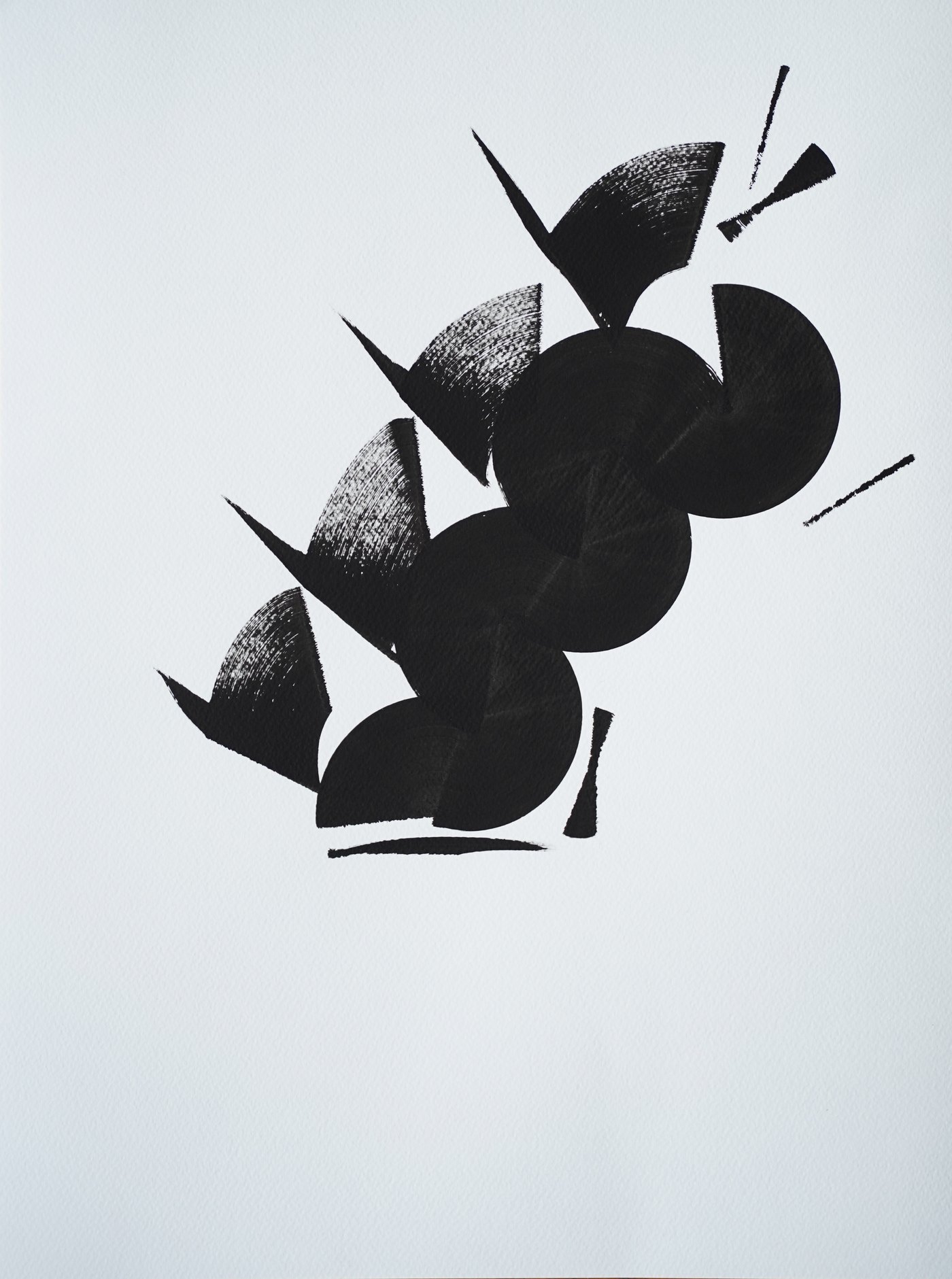 Series 0024, black ink on white paper by Mohammed Ismail