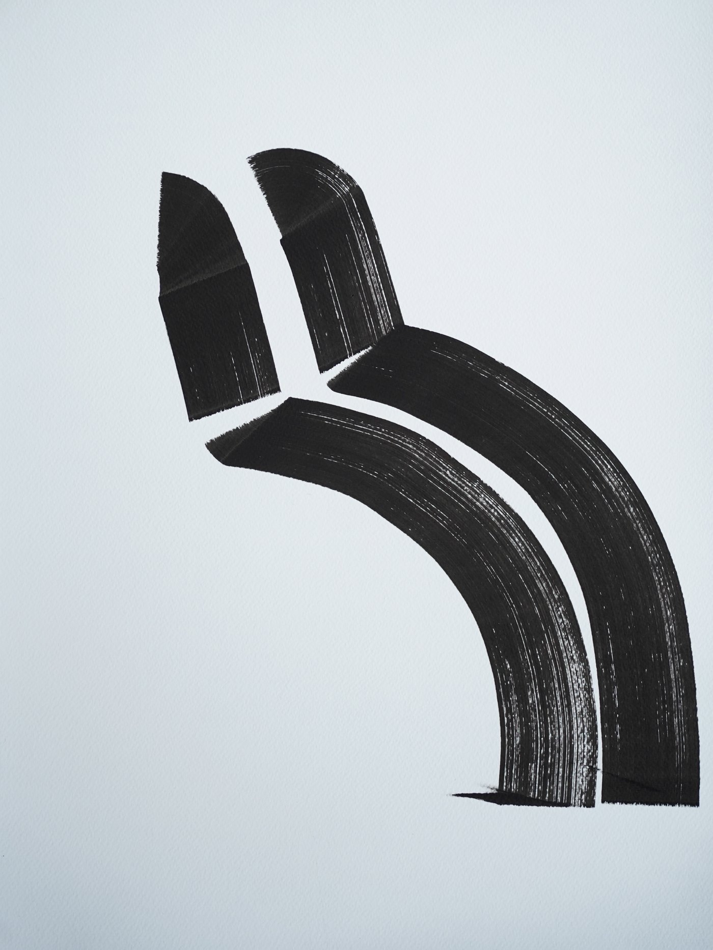 Series 0030, black ink on white paper by Mohammed Ismail