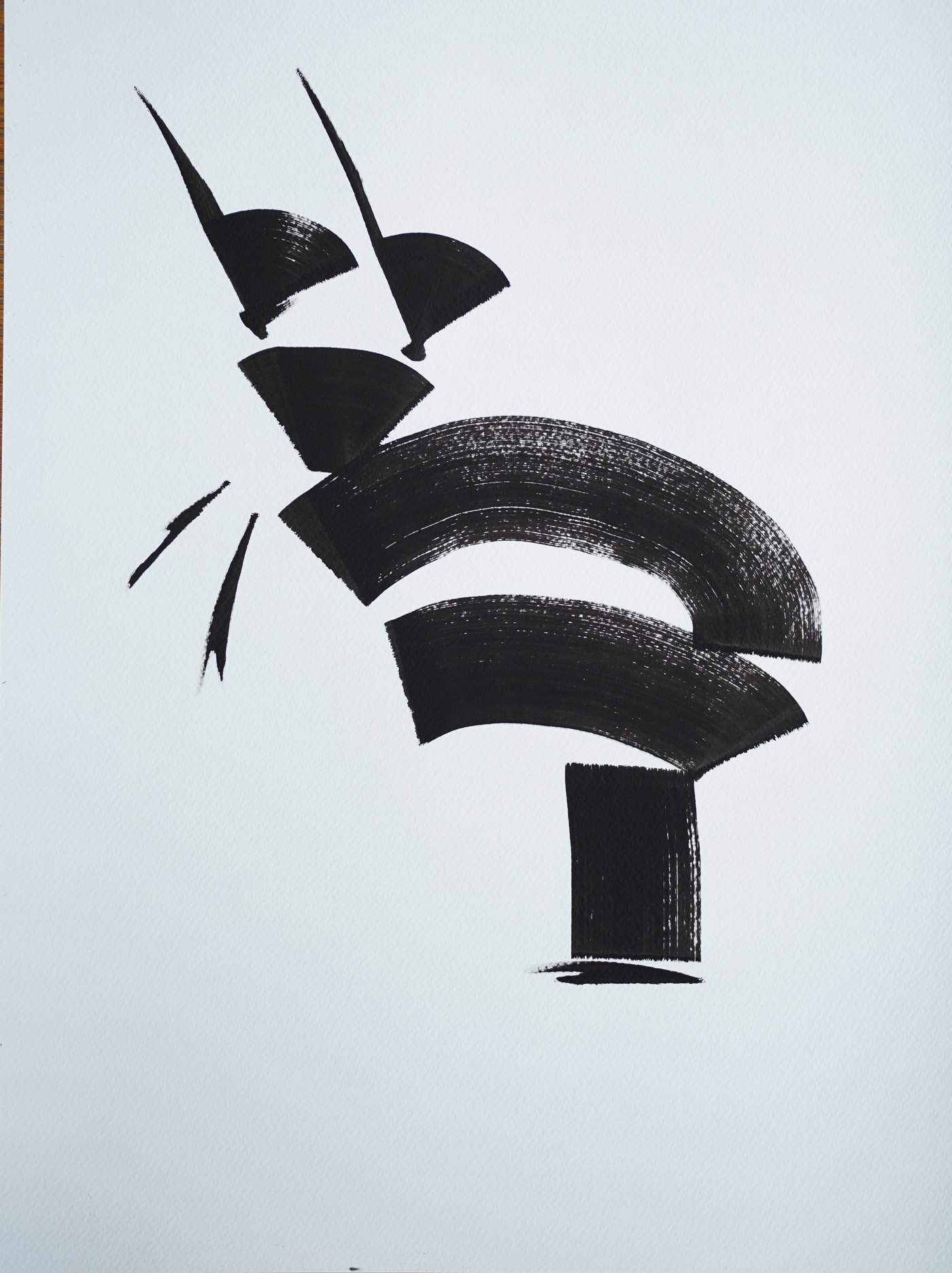 Series 0033, black ink on white paper by Mohammed Ismail