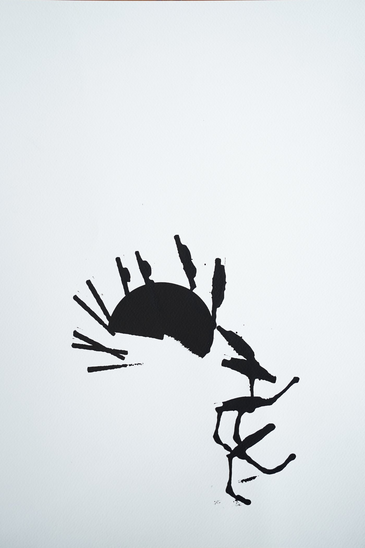Series 0038, black ink on white paper by Mohammed Ismail