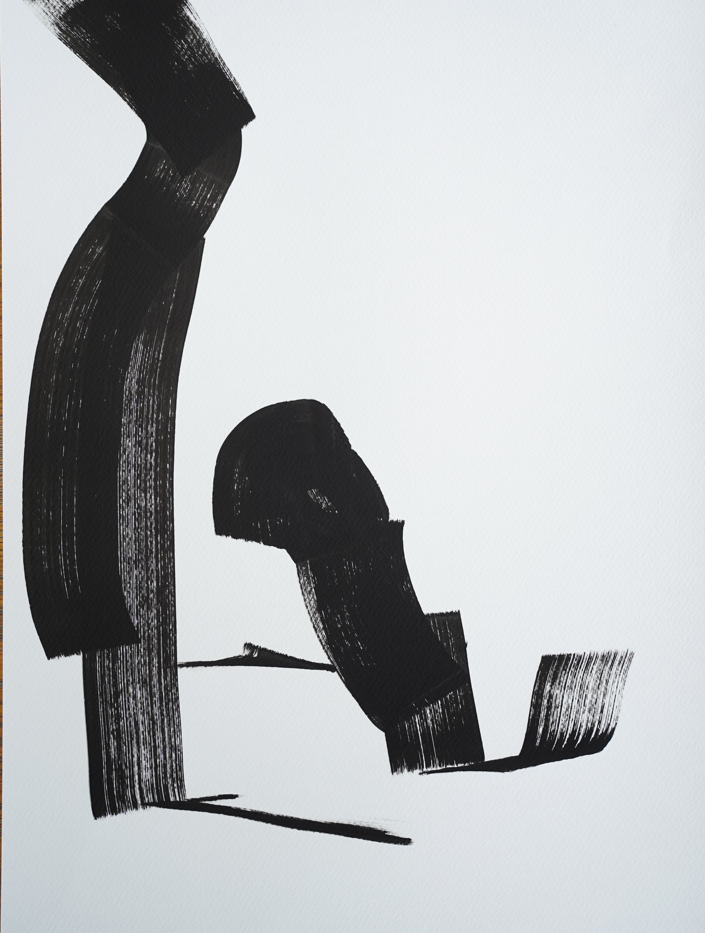 Series 005, black ink on white paper by Mohammed Ismail