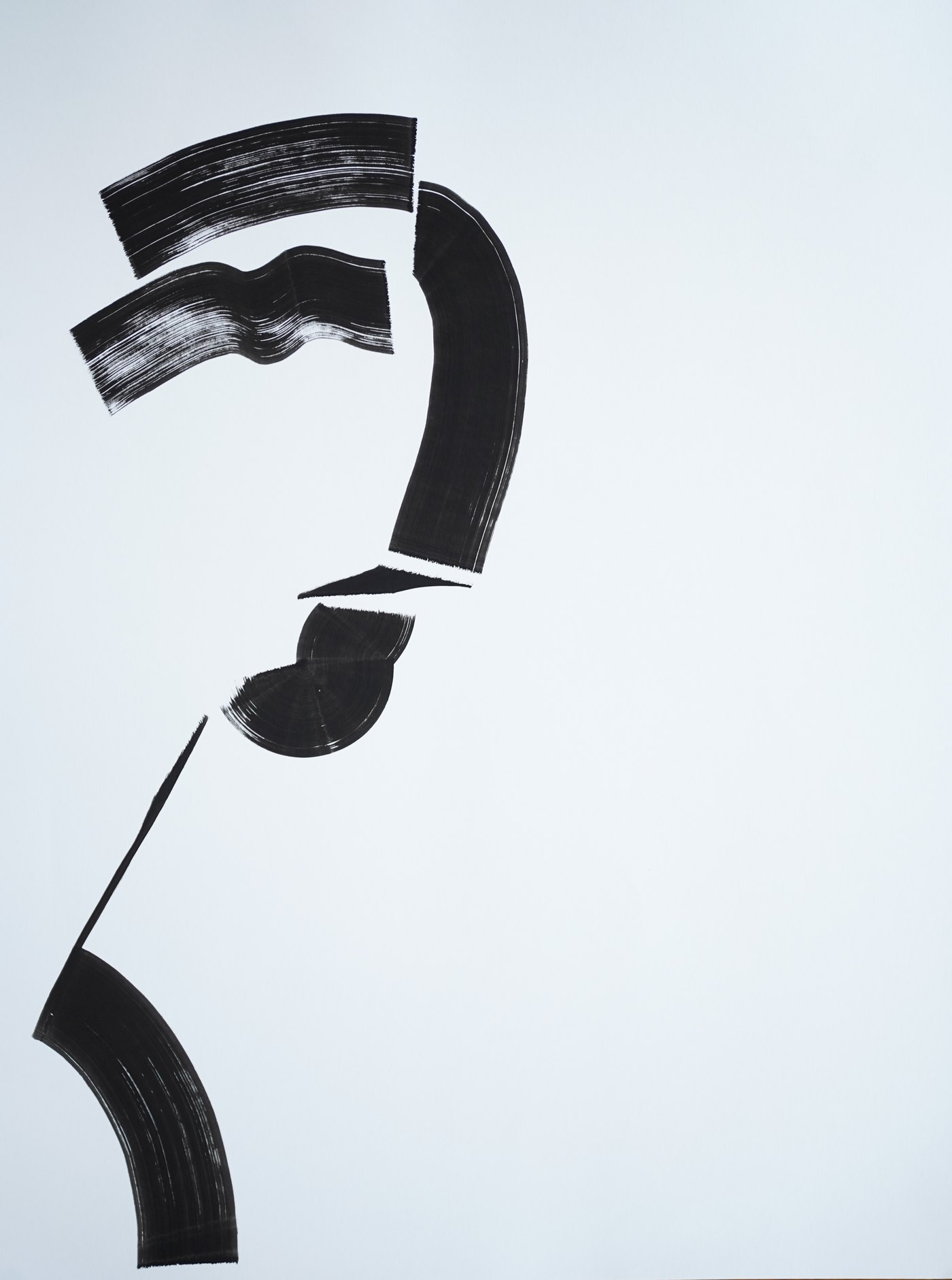 Series 0052, black ink on white paper by Mohammed Ismail